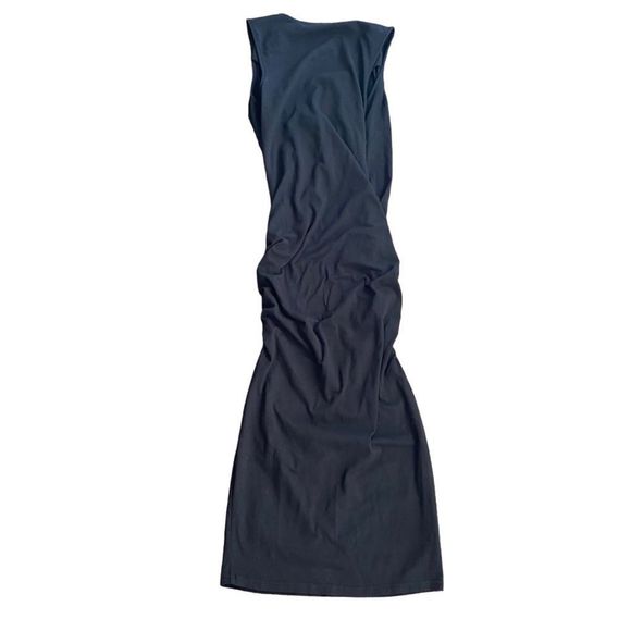 Michael Stars Crossover Ruched Midi Dress Sleeveless Revolve Black Large NWT - Picture 3 of 5